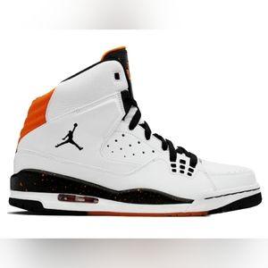 Nike Jordan Flight SC 1 White Orange Lace Up Basketball athletic Shoes Size 10.5